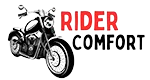 Logo with a motorcycle and 'Rider Comfort' text