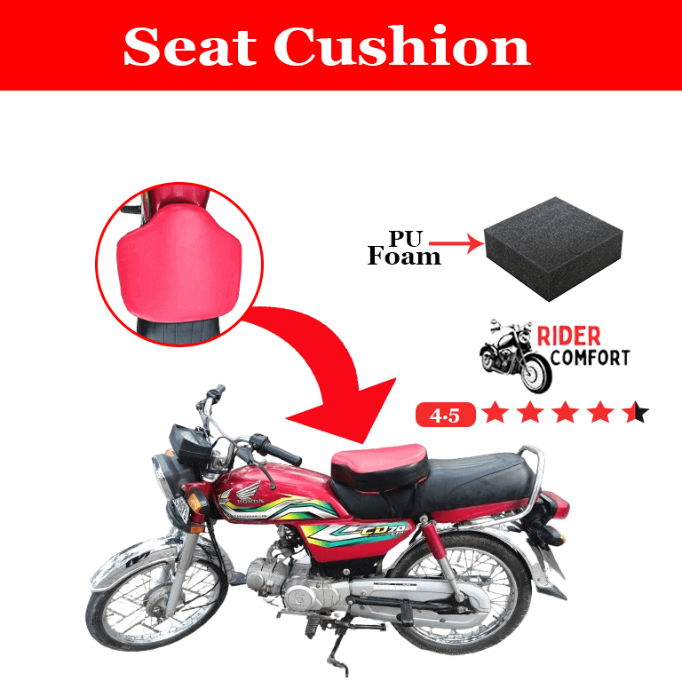 Bike Seat Cushion - Universal Size (CD 70/ CG 125/150 CHINA 70/ Suzuki/ Yamaha EVEs & Others)